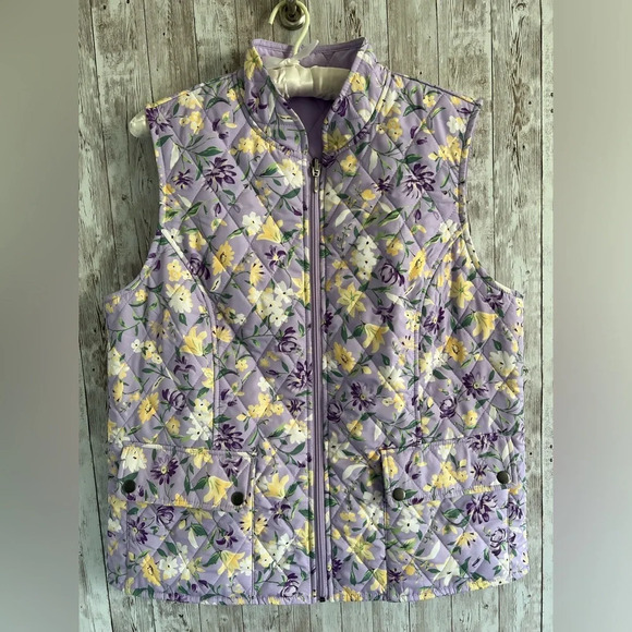 Appleseed's Jackets & Blazers - Floral Quilted Vest Women’s Size Medium